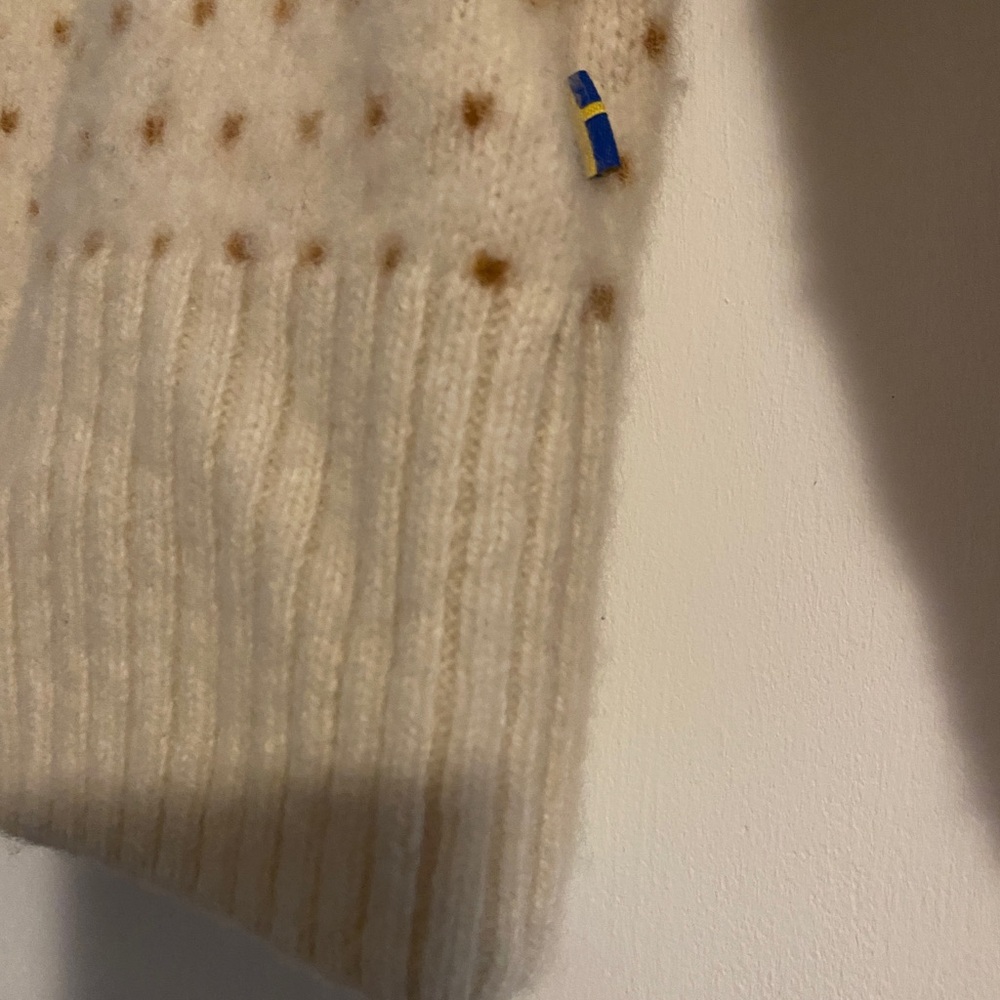 Fjallraven Ovik Cream and Blue Knit Wool Sweater Size Small See Description - Picture 6 of 8